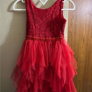 Red Lace and Tulle Dress